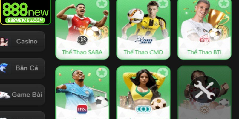 Thể thao 888NEW là phần sản phẩm cá cược chuyên biệt đa dạng